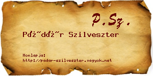 Pádár Szilveszter névjegykártya