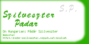 szilveszter padar business card